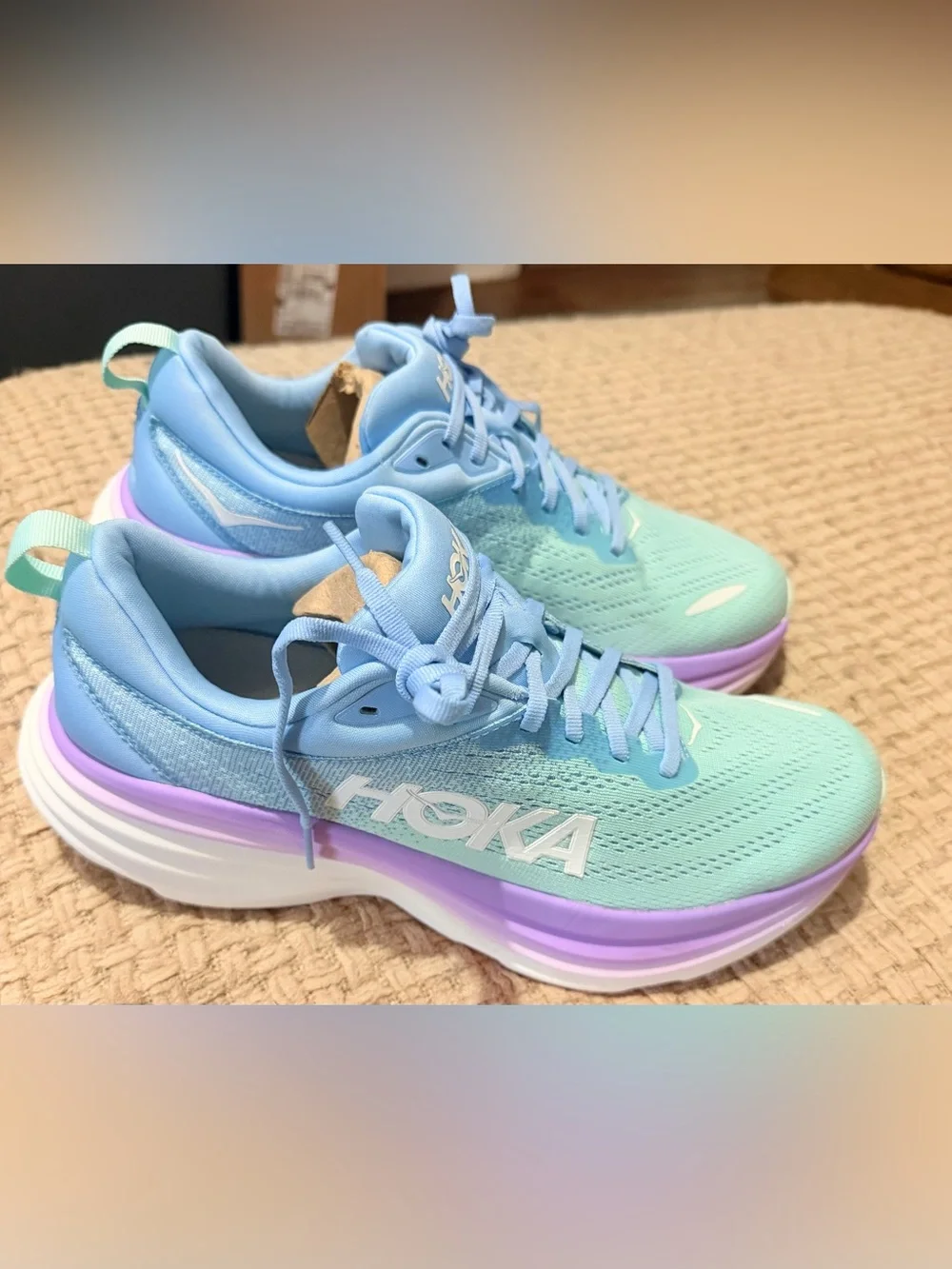 Hoka Women's Running Shoes light Blue & white